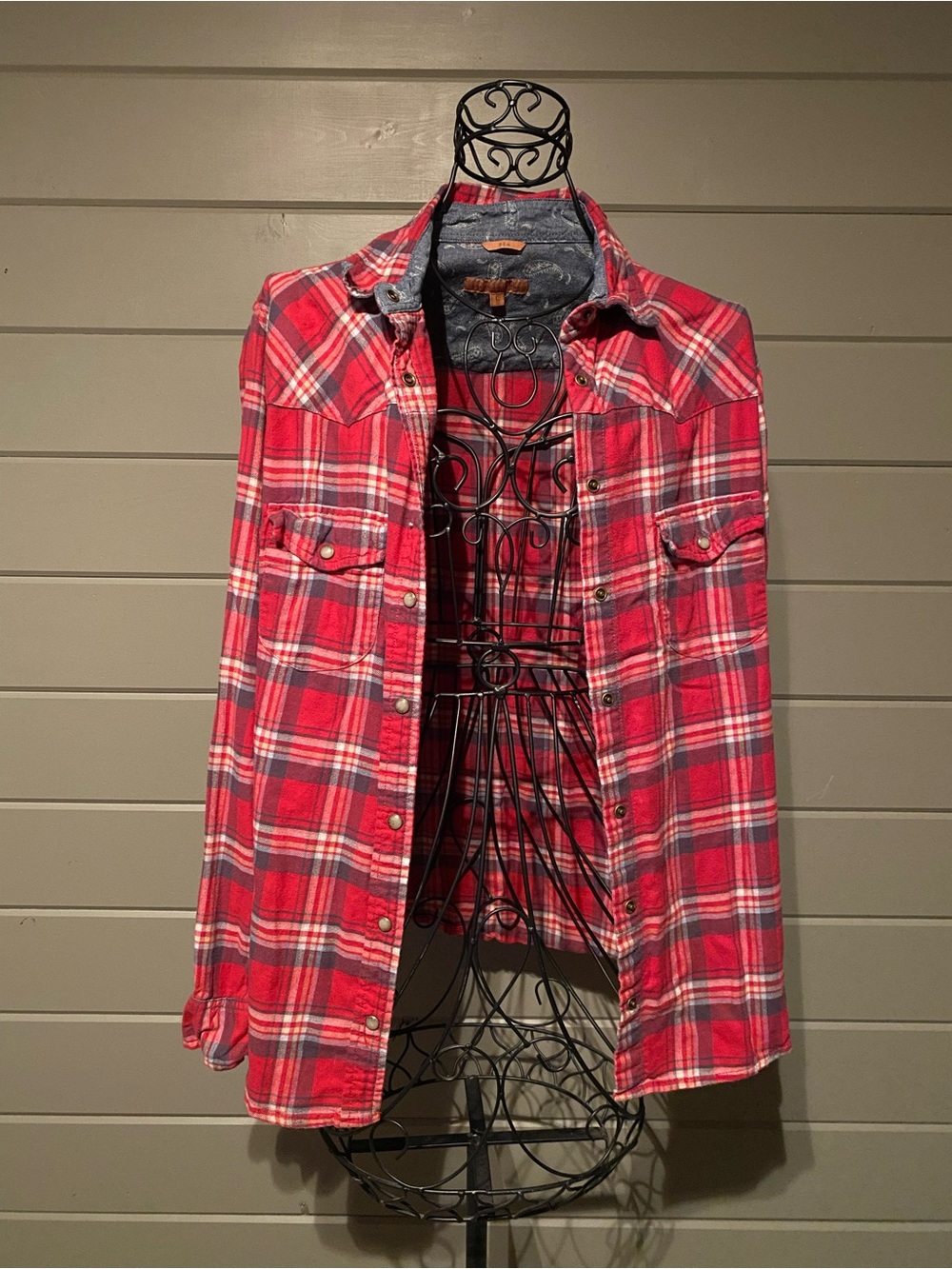 JACHS Girlfriend Red Plaid Button-Down Shirt